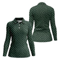 Naughty Position Dark Green Fun Women's Golf Shirts, Valentines Golf Gift, Ladies Golf Polos