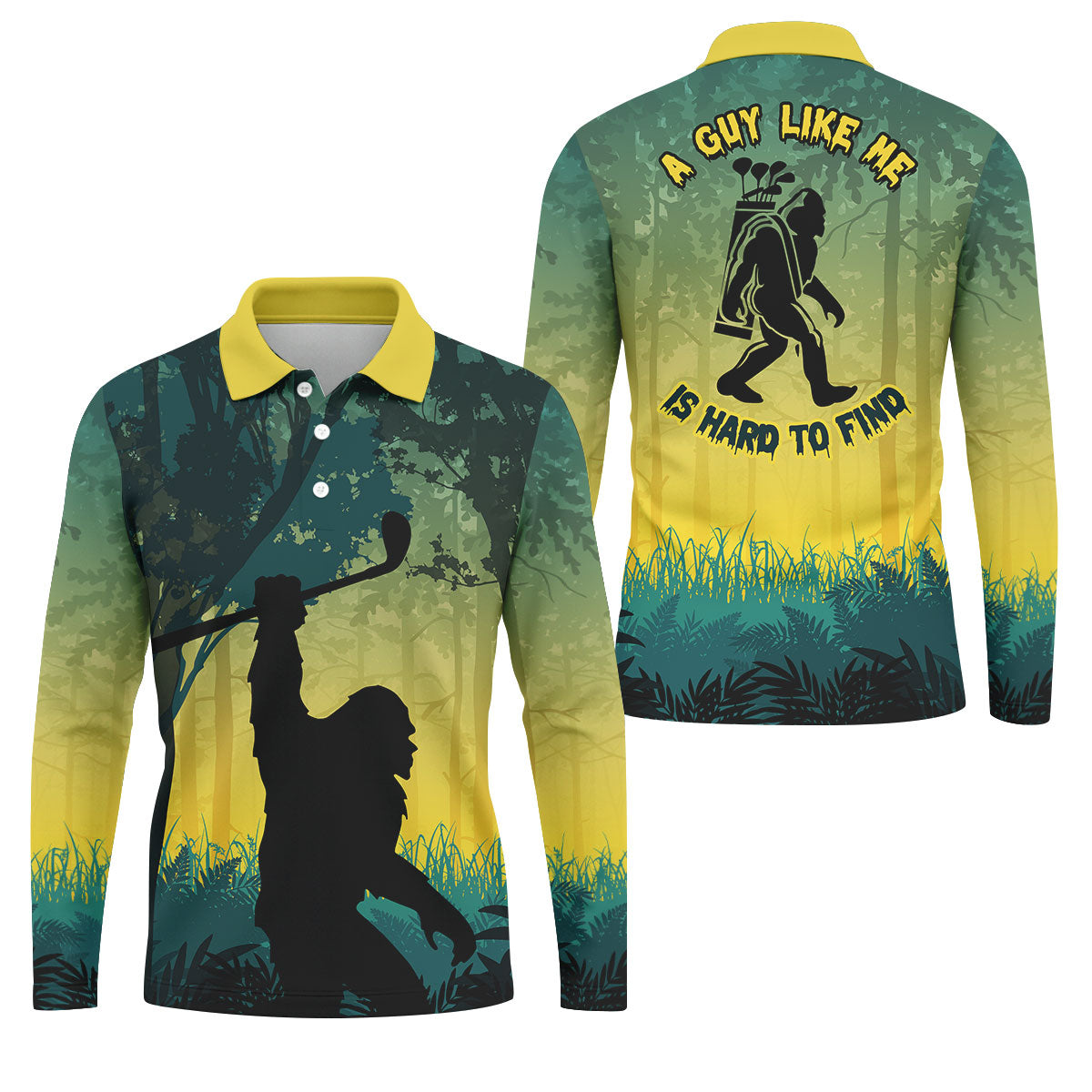 Bigfoot A Guy Like Me Is Hard To Find Men's Polo Shirt, Golf Polo Shirts For Men, Mens Golf Apparel