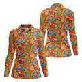 Rainbow Floral LGBT Support Hawaiian Golf Shirt, Retro Golf Shirt, Women's Golf Tops