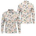 Golf Equipment Cart Ball Pattern Polo Shirt, Mens Golf Polo, Printed Golf Shirts