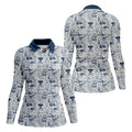 Skull Pirate Ocean Adventure Vintage Golf Shirt, Ladies Golf Tops, Golf Shirt For Women