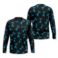 Prostate Cancer Awareness Blue Ribbon Golf Tops For Men, Unique Gift For Golfer, Golfing Apparel