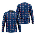 Cartoon Figures Golf Pose Navy Golf Shirt, Golf Tops For Men, Polo Shirts For Men, Golf Shirts For Men