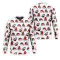 Santa Hat Pattern Christmas White Golf Tops For Men, Christmas Golf Shirt, Men's Golf Apparel