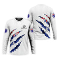 Golf Ball Pattern Australia Flag Print Scratch Effect Men's Golf Top, Golf Shirts For Men