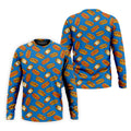 Blue Hot Dog And Fried Egg Pattern Golf Shirt, Hawaiian Golf Shirt, Mens Golf Shirts, Golf Apparel For Men