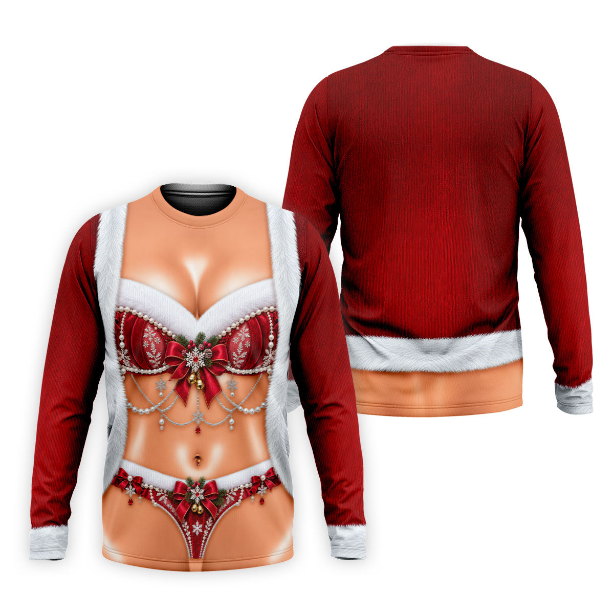 Elegant Santa Bra Bow Christmas Golf Shirt, Mens Golf Shirts, Polo Shirts For Men