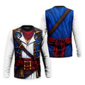 Caribbean Pirate Golf Shirt, Classic Buccaneer Captain Uniform, Golf Shirt For Men