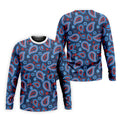 Blue Red Paisley Pattern Golf Polo Shirt, Golf Shirts For Men, Hawaiian Golf Shirt