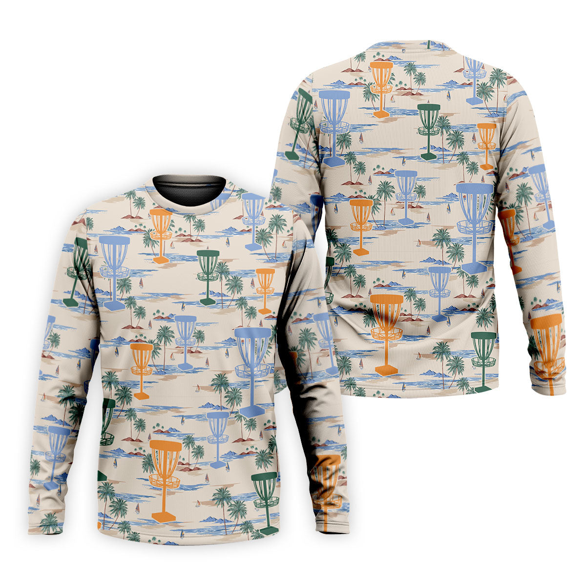 Beach Disc Golf Basket Pattern Polo Shirt, Hawaiian Golf Shirt, Golf Polo Shirts For Men