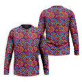 Colorful Mandala Floral Pattern Zip Hoodie, Graphic Zip Hoodie, Hooded Sweatshirt For Men