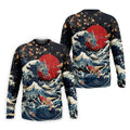 Japanese Dragon Koi Wave Hawaiian Golf Shirt, Mens Golf Apparel, Golf Polo Shirts For Men