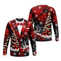 Tuxedo Tree Snowflakes Christmas Golf Shirt, Golf Shirts For Men, Mens Golf Apparel