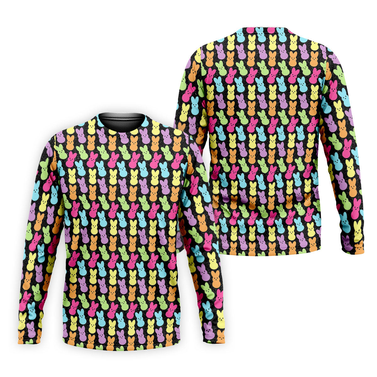 Colorful Easter Peeps Black Golf Shirt, Golf Shirts For Men, Cute Golf Outfit, Polo Shirts For Men