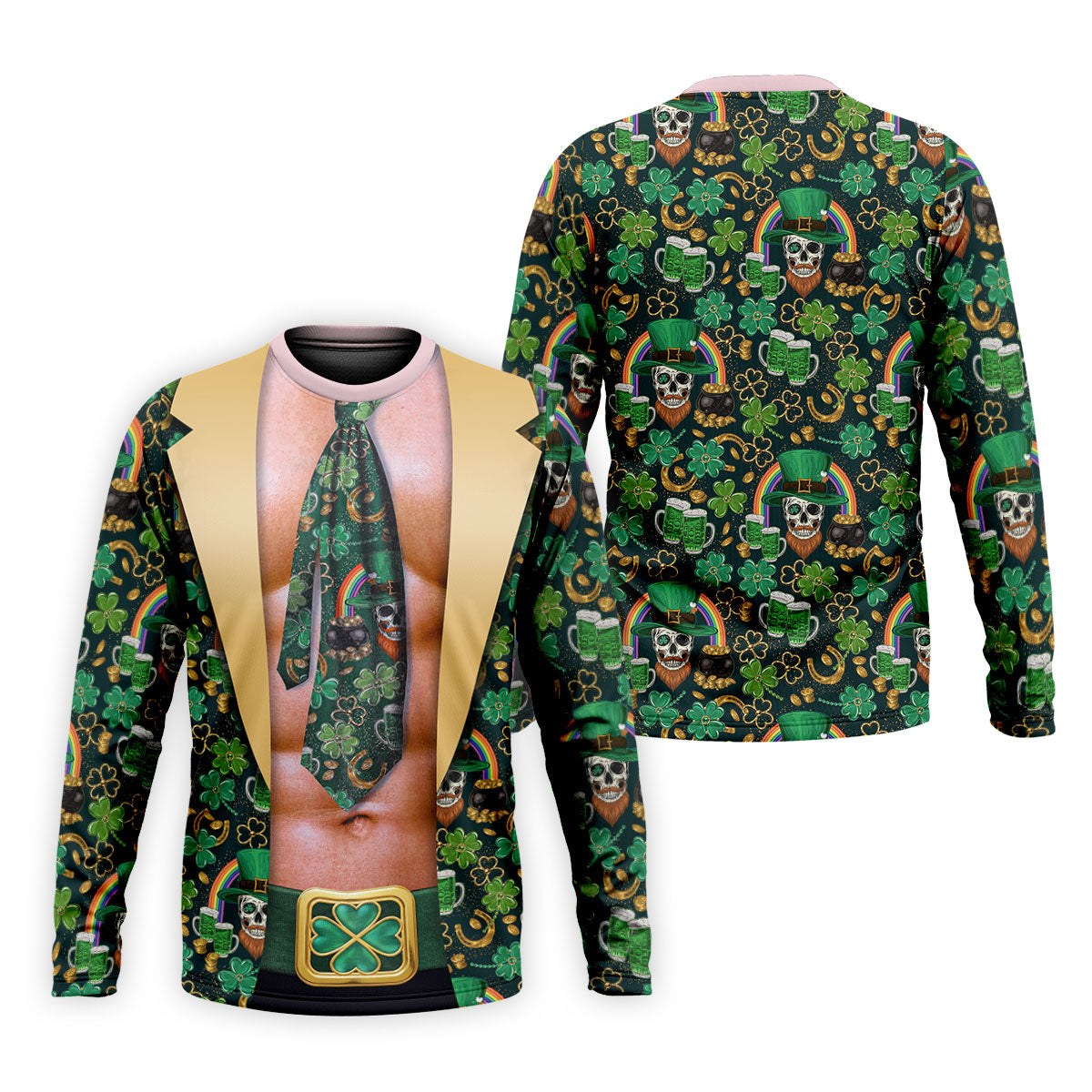 Funny Costume Shamrock St Patrick's Day Golf Shirt, Performance Golf Shirt, Polo Shirts For Men