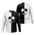 Black White Skull Face Halloween Golf Polo Shirt, Mens Golf Shirts, Golf Polo Shirts For Men