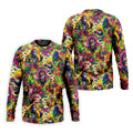 Psychedelic Bigfoot Cannabis Leaf Hawaiian Polo Shirt, Mens Golf Shirts, Golf Apparel For Men