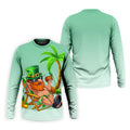 Leprechaun St Patrick's Day Hawaiian Summer Fun Golf Shirt, Golf Tops For Men, Golf Shirts For Men