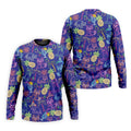 Neon Tropical Raccoon Cocktail Pattern Hawaiian Golf Shirt, Men's Golf Shirt, Polo Shirts For Men