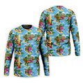 Hawaiian T Rex Surfboard Beach Hawaiian Golf Shirt, Mens Golf Polo, Printed Golf Shirts
