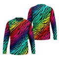 Rainbow Gradient LGBT Support Zebra Pattern Golf Tops For Men, Pride Month Golf Shirts For Men