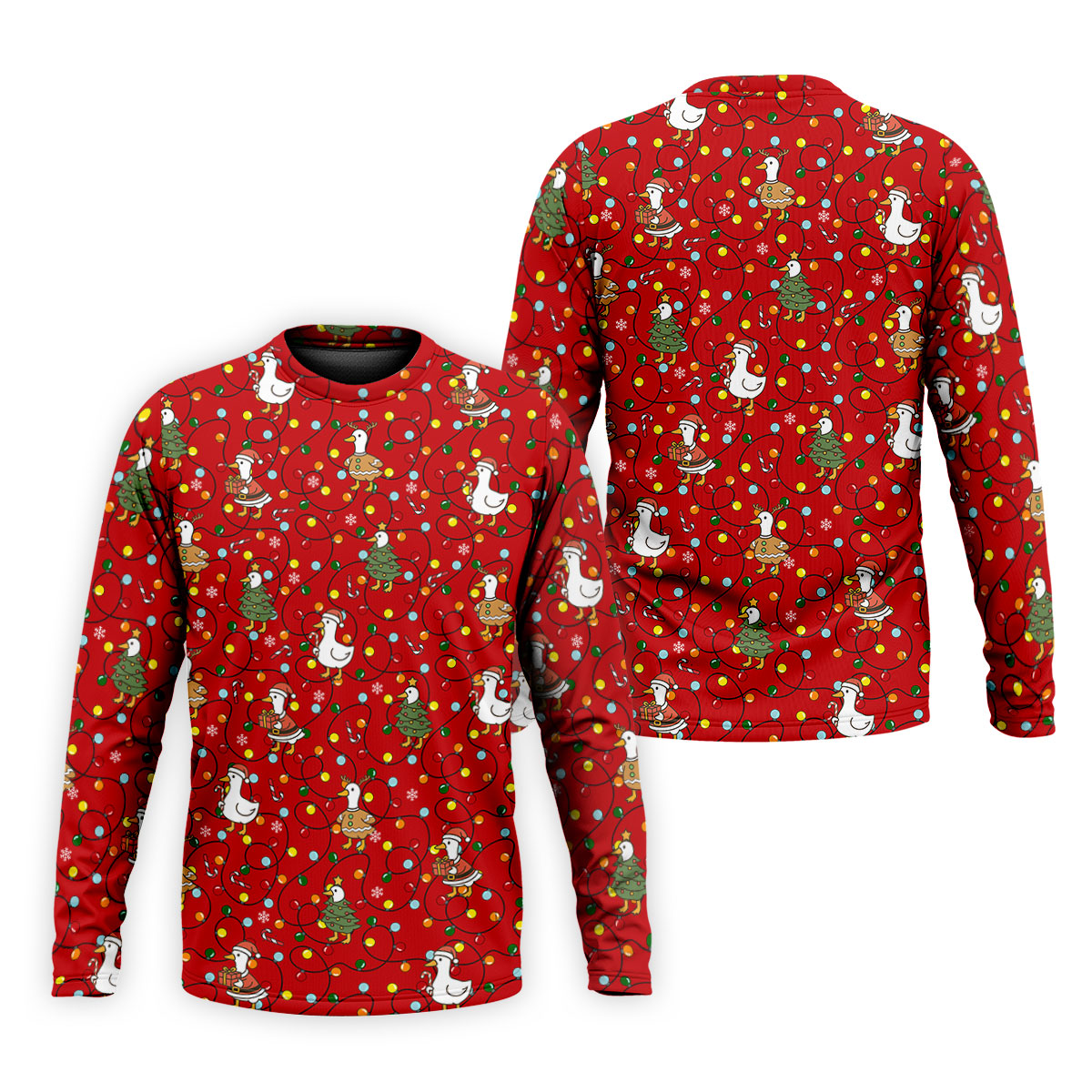 Funny Duck Merry Xmas Red Golf Shirts, Gifts For Golf Lovers, Polo Shirts For Men, Golfing Apparel