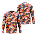 Colorful Watercolor Shell Pattern Golf Shirt, Golf Shirts For Men, Men's Golf Shirt, Polo Shirts For Men