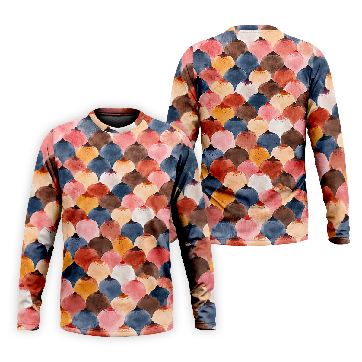 Colorful Watercolor Shell Pattern Golf Shirt, Golf Shirts For Men, Men's Golf Shirt, Polo Shirts For Men