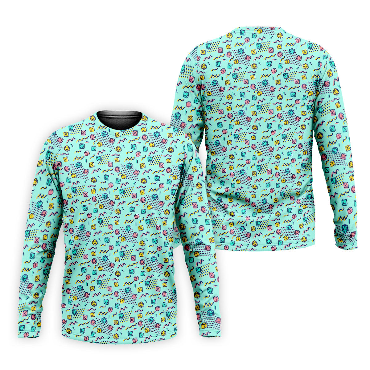 90s Dice Memphis Style Light Mint Green Cute Golf Shirt, Polo Shirts For Men, Golf Shirts For Men
