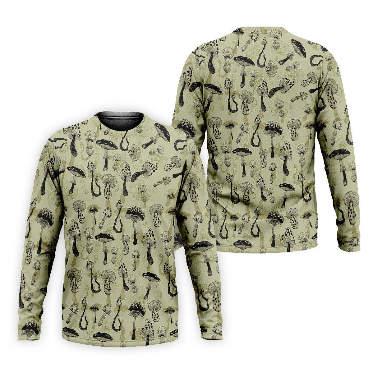 Mushroom Pattern Hand-drawn Art Hawaiian Golf Shirt, Men's Golf Shirt, Polo Shirts For Men