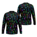Neon Bigfoot Alien UFO Pattern Golf Polo Shirt, Men's Golf Shirt, Printed Golf Shirts