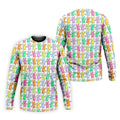 Colorful Easter Bunny White Golf Shirt, Cute Golf Outfit, Golf Shirts For Men, Golf Gift For Men