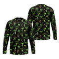 Mushroom And Skull Neon Pattern Hawaiian Golf Shirt, Men's Funny Golf Shirts