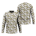 Floral Golf Club Pattern White Hawaiian Golf Shirt, Men's Golf Shirt, Golf Apparel For Men