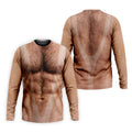Funny Hairy Man Body Illusion Design Hawaiian Golf Shirt, Golf Shirts For Men, Polo Shirts For Men