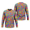 Vintage Psychedelic Floral Pattern Hawaiian Golf Shirt, Mens Golf Shirts, Golf Polo Shirts For Men