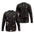Gothic Raven Black Cat Skull Halloween Polo Shirt, Golf Shirts For Men, Mens Golf Apparel