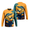 Funny Crocodile Tropical Theme Hawaiian Golf Shirt, Polo Shirts For Men, Golfing Apparel