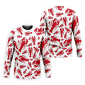 Lobster Pattern Vintage Hawaiian Golf Shirt, Men's Golf Shirt, Polo Shirts For Men