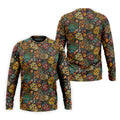 Colorful Sugar Skull Halloween Polo Shirt, Golf Shirts For Men, Golf Apparel For Men