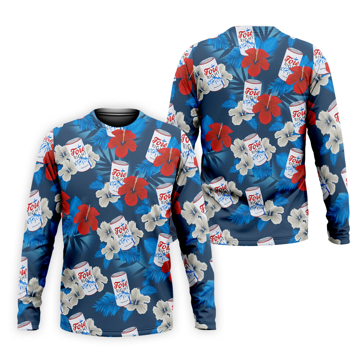 Fore Right Cold As Slice Golf And Beer Tropical Floral Golf Tops For Men, Golf Shirts For Men