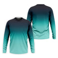 Turquoise Gradient Hawaiian Golf Shirt, Golf Tops For Men, Polo Shirts For Men
