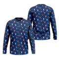 Funny Christmas Characters Golf Pose Navy Golf Shirt, Christmas Golf Shirt, Polo Shirts For Men