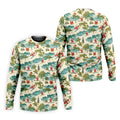 Christmas Santa Surfing Tropical Hawaiian Golf Shirt, Golf Shirts For Men, Printed Golf Shirts