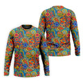 Colorful Floral Paisley Pattern Polo Shirt, Hawaiian Golf Shirt, Mens Golf Apparel