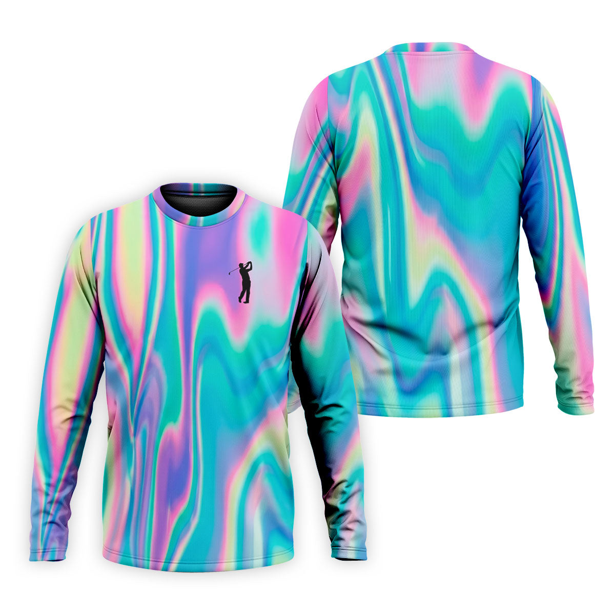 Shimmering Gradient Pattern Golf Shirts For Men, Polo Shirts For Men, Golfing Apparel