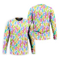 Pastel Easter Peeps Daisy Pattern Golf Shirts For Men, Cute Golf Outfit, Polo Shirts For Men