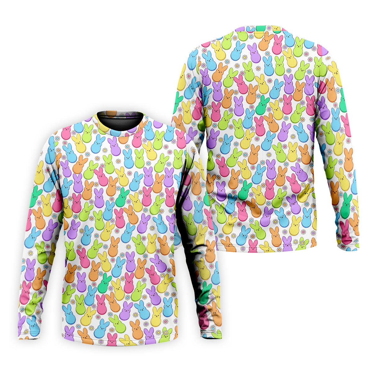 Pastel Easter Peeps Daisy Pattern Golf Shirts For Men, Cute Golf Outfit, Polo Shirts For Men