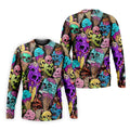Melting Skull Ice Cream Halloween Golf Shirt, Golf Apparel For Men, Mens Golf Shirts