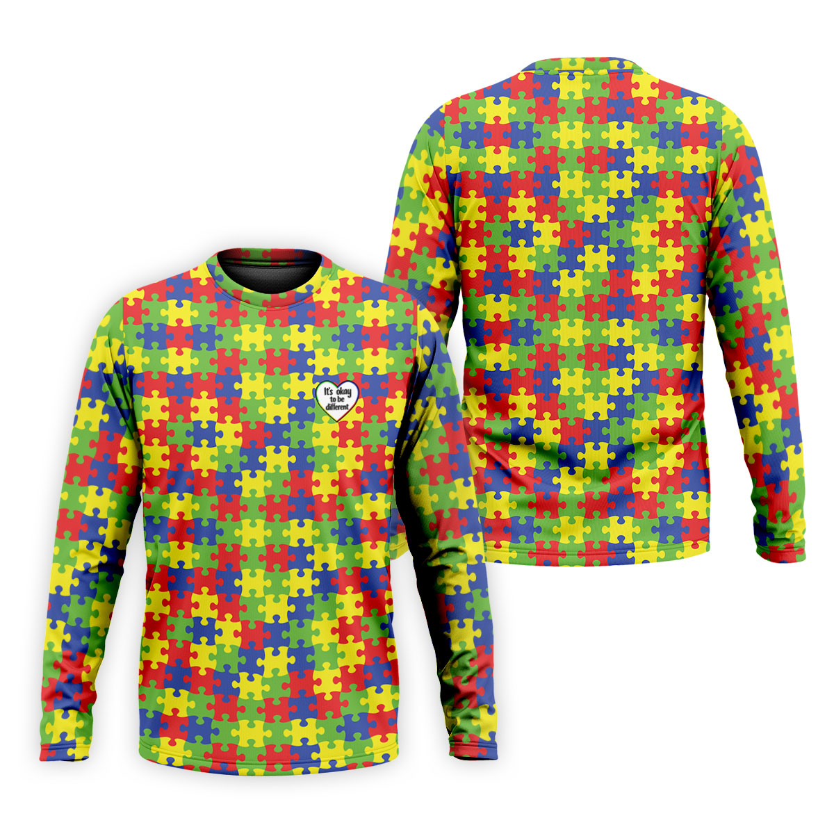 It's Okay To Be Different Autism Puzzle Golf Tops For Men, Autism Awareness Colors Golf Shirts For Men